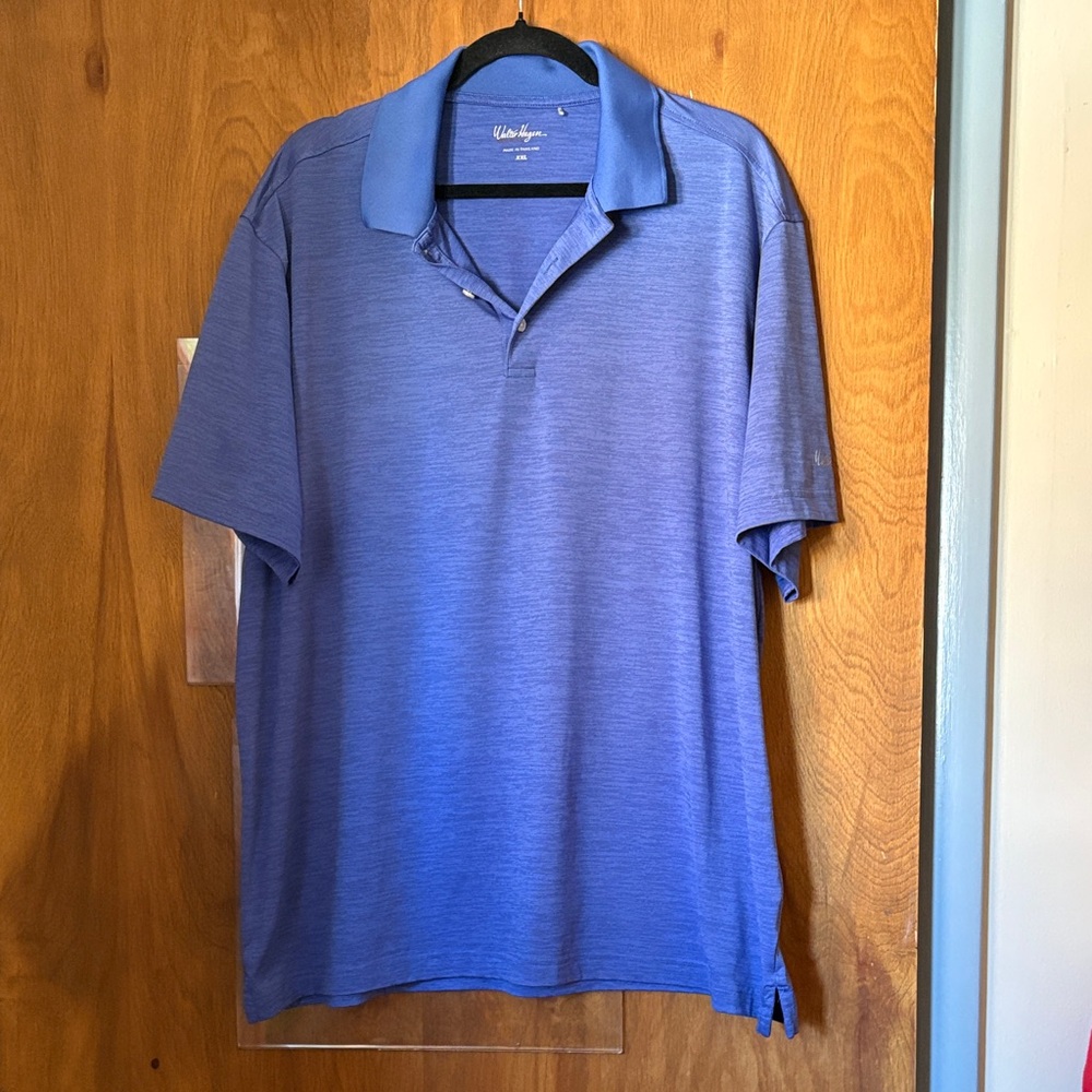Walter Hagen Men’s Short Sleeve Blue Collared Polo Shirt